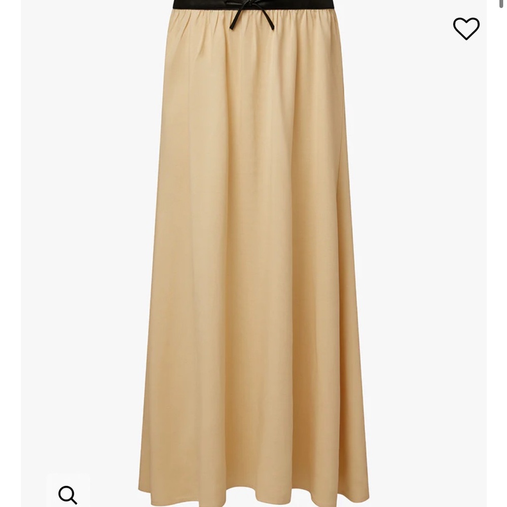 WeWoreWhat Beige Maxi Skirt with Black Waistband